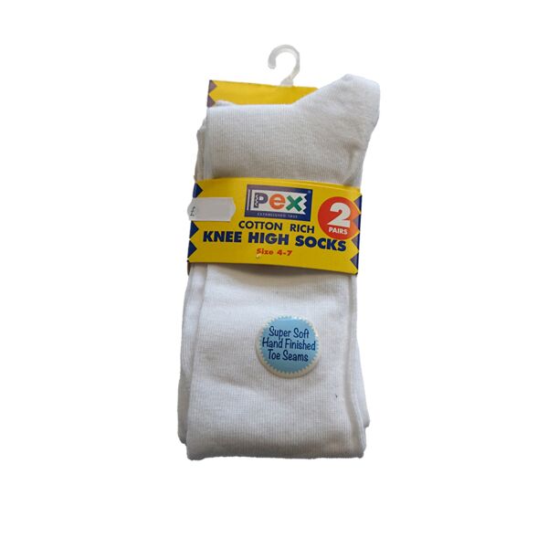 KNEE HIGH SOCKS WHT Thumbnail
